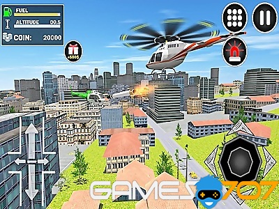 Jeu de simulation d'hélicoptère de ville