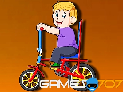 El rompecabezas de la bicicleta de dibujos animados