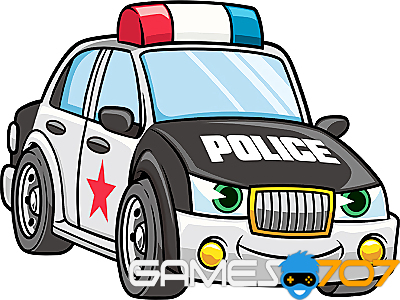 Cartoon puzzle di auto della polizia