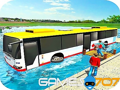 Jeu de course de bus à eau flottante en 3D