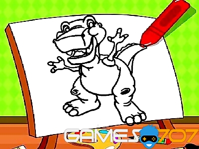 Easy Kids Coloring Dinosaur